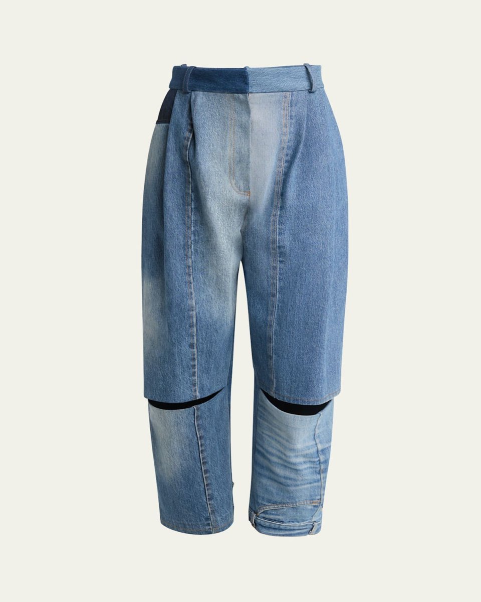 Cutout Upcycled Denim Jeans